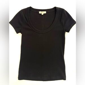 Madewell Black Short Sleeve Ribbed Women's Tee